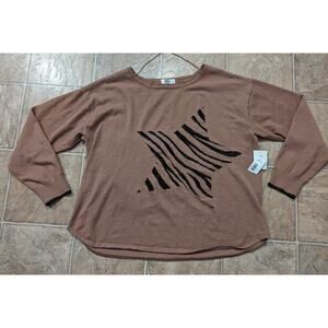 NWT Retrology Adyson Parker SZ XL Pullover Sweater In Cozy Camel Combo 3773